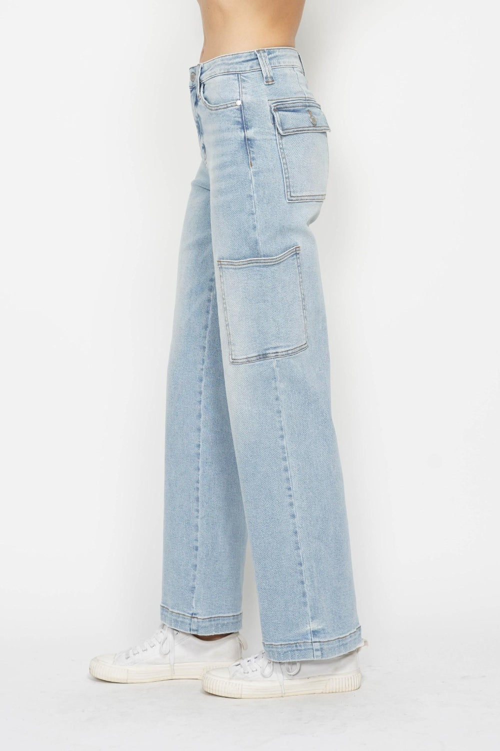 Judy Blue Full Size High Waist Straight Cargo Jeans by Wild and Free Boutique
