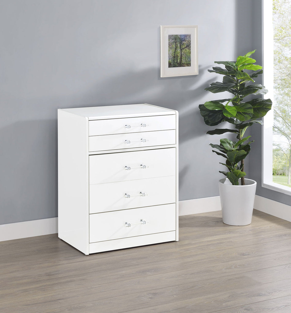 Danbury 3-drawer Makeup Vanity & Stool Set White High Gloss by Unique Piece Furniture