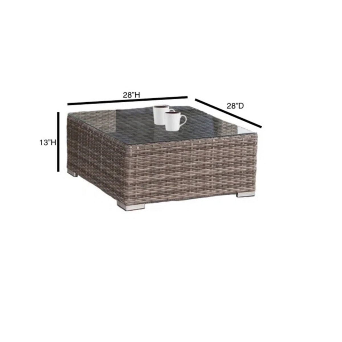 Wicker Seating Group Set With Table And Cushions by Unique Piece Furniture