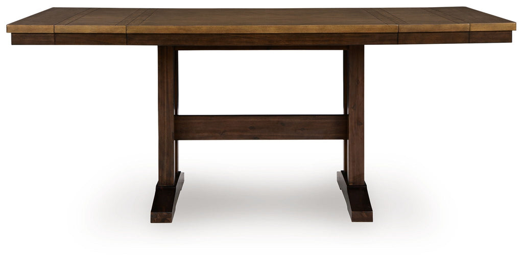 Rylandeen - Rectangular Dining Room Counter Height Extension Table - Light Brown / Dark Brown by Unique Piece Furniture
