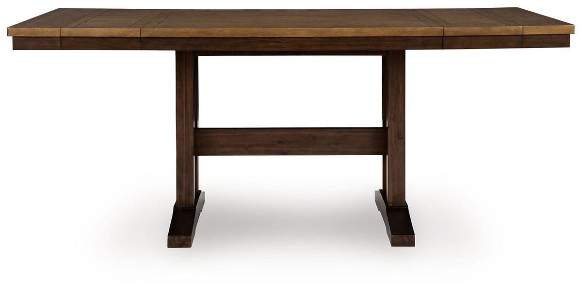 Rylandeen - Rectangular Dining Room Counter Height Extension Table - Light Brown / Dark Brown by Unique Piece Furniture
