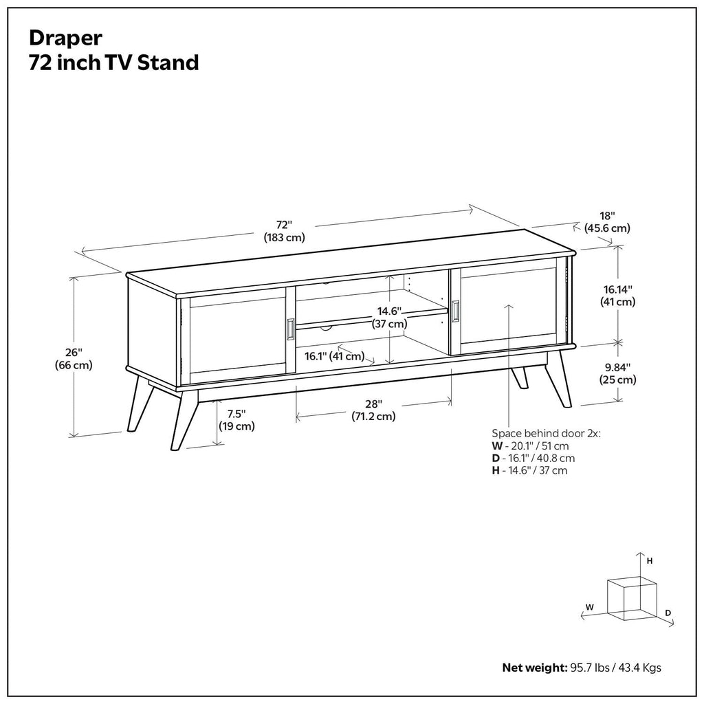 Draper - Handcrafted Mid Century Low TV Media Stand by Unique Piece Furniture