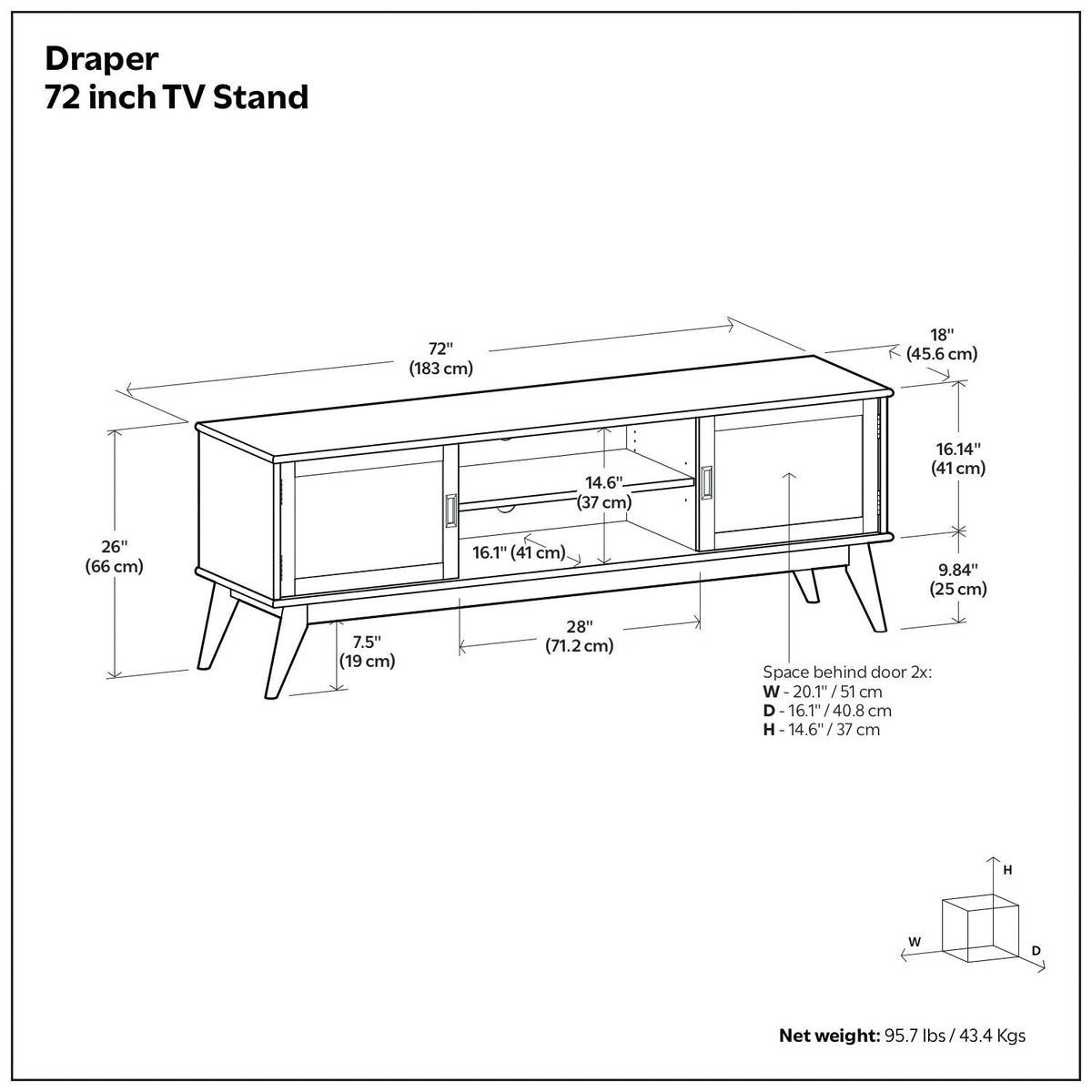 Draper - Handcrafted Mid Century Low TV Media Stand by Unique Piece Furniture