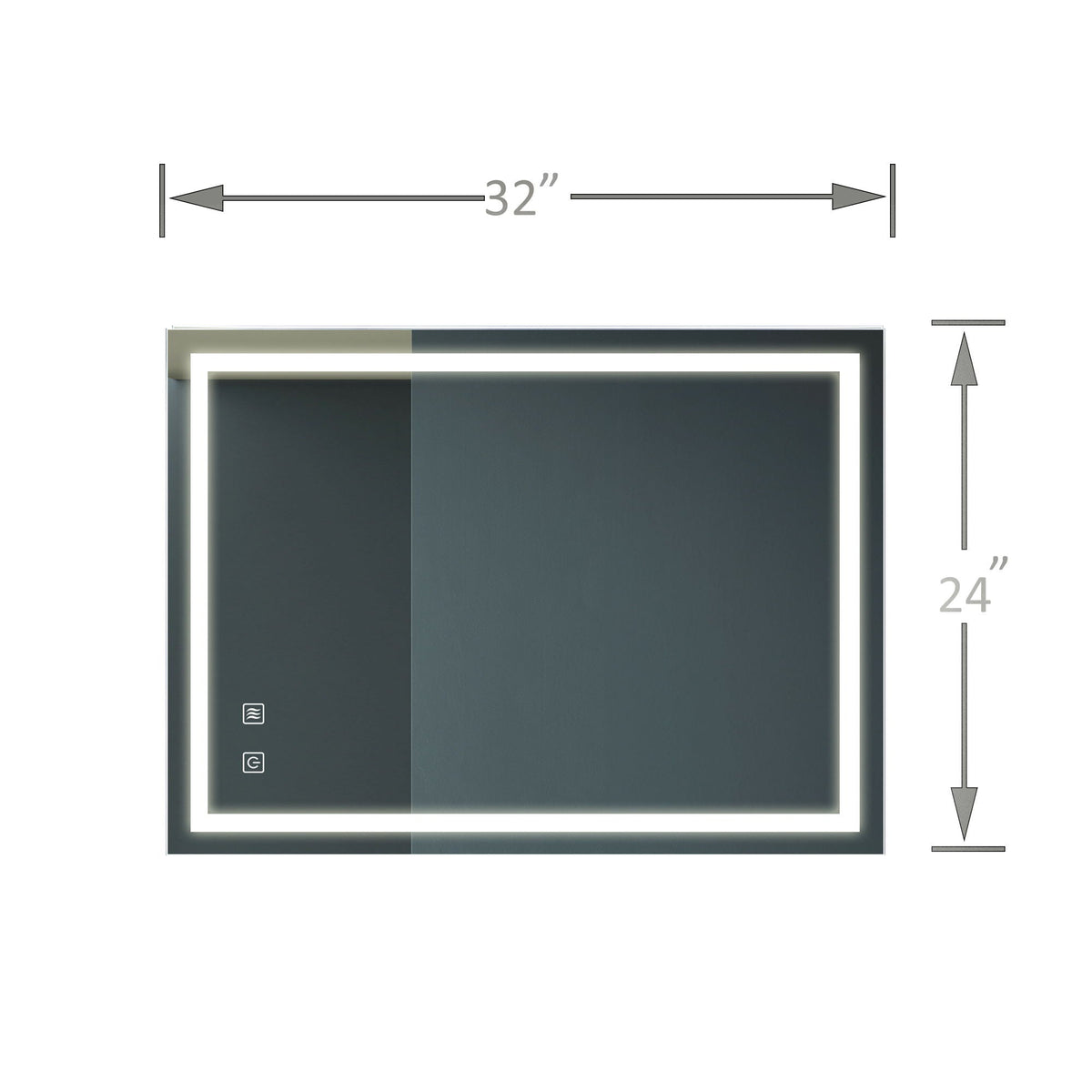 Bathroom Vanity Rectangle Mirror With Front Lighting, Anti Fog, Dimmable, Smart Memory Function by Unique Piece Furniture