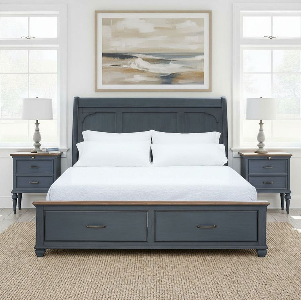 Sleigh Bed & USB Ports by Unique Piece Furniture
