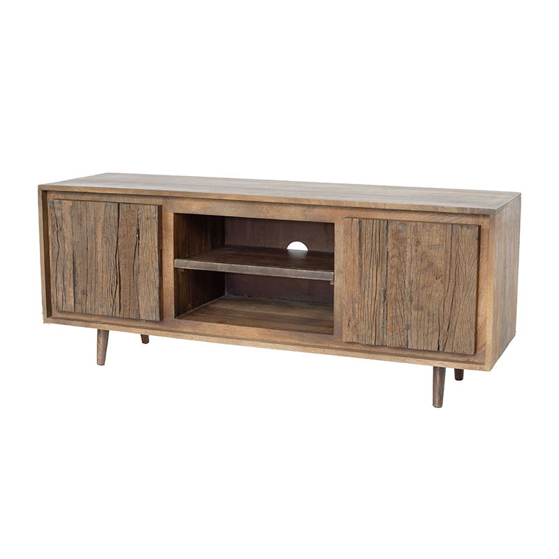 TV Cabinet With Recycle Wood 2 Door - Brown by Unique Piece Furniture