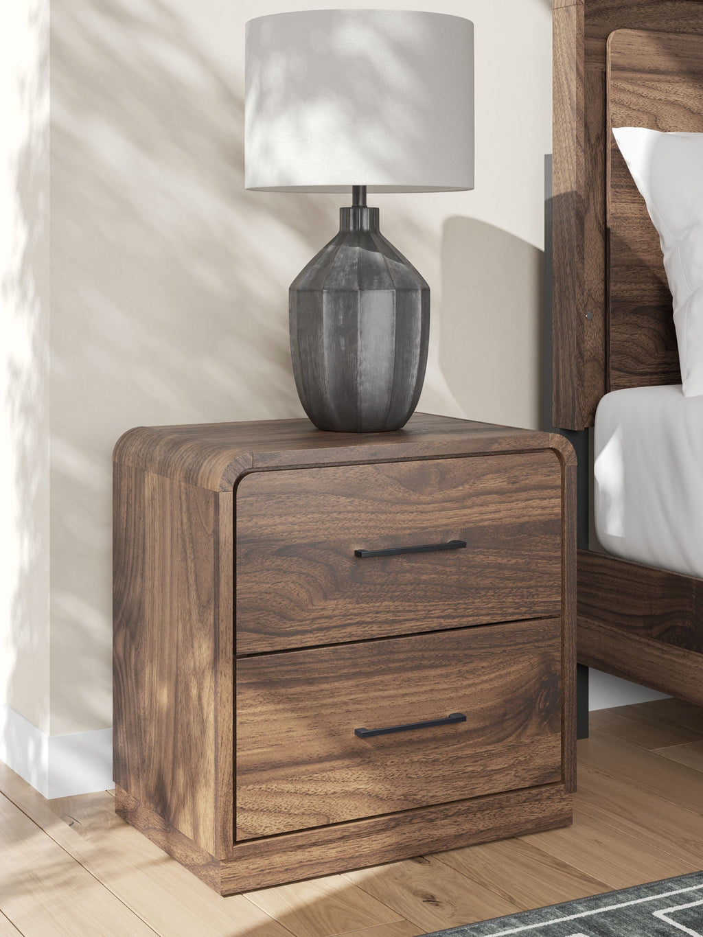 Fortlorn - Two Drawer Night Stand - Walnut Brown by Unique Piece Furniture