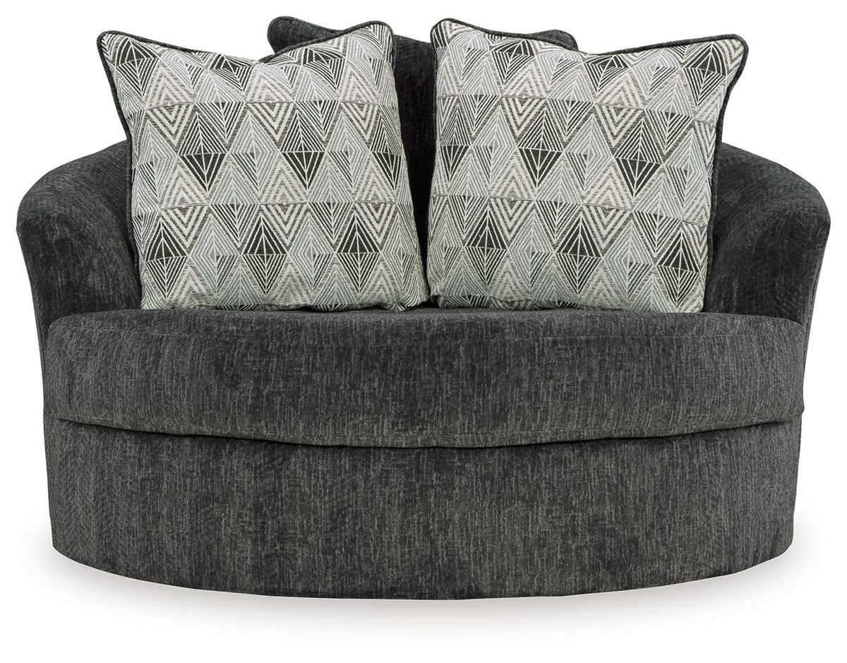 Biddeford - Oversized Swivel Accent Chair - Shadow by Unique Piece Furniture
