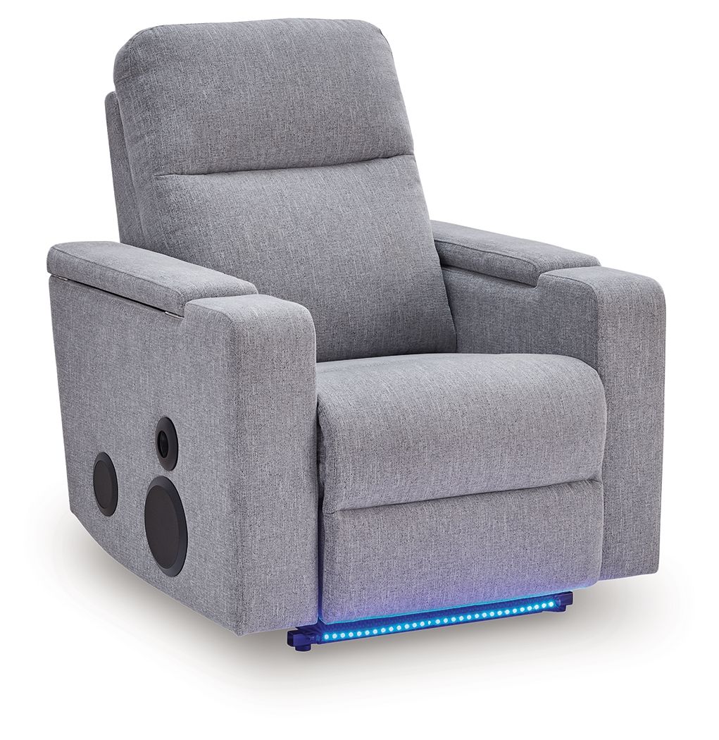Pineland - Glider Power Recliner With Audio System - Pewter by Unique Piece Furniture
