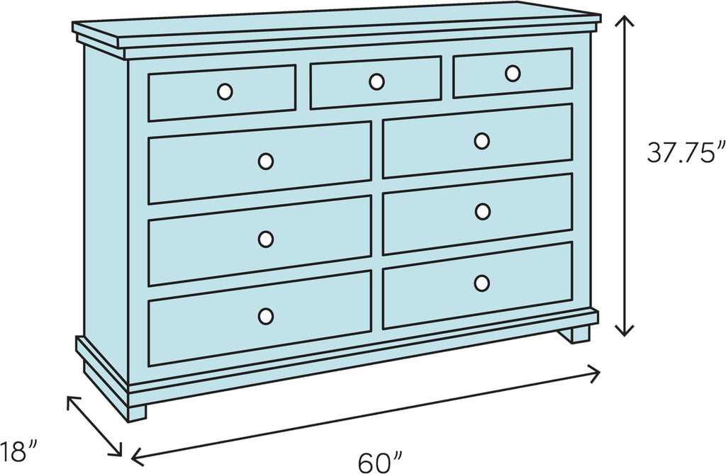 7 Seven Drawer Dresser - Cherry by Unique Piece Furniture