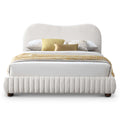 Norme - Queen Size Upholstered Low Profile Platform Bed - Cream by Unique Piece Furniture