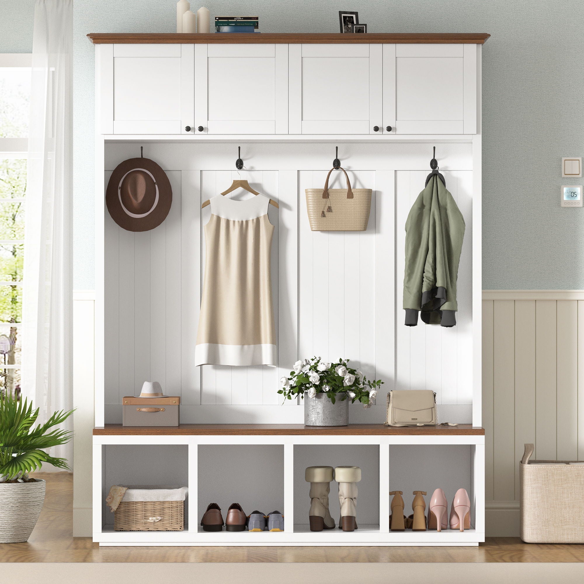 Entryway Hall Tree With Bench And Storage by Unique Piece Furniture