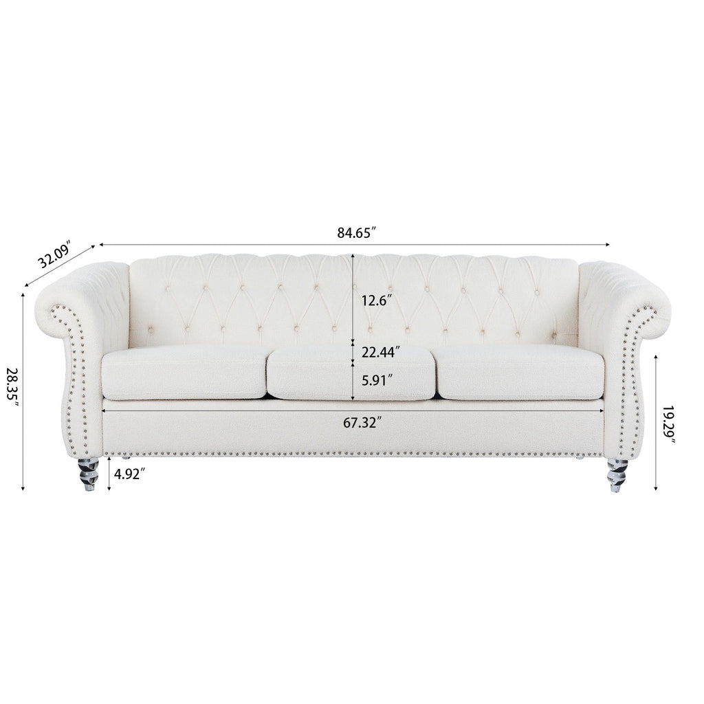Rolled Arm Chesterfield 3 Seater Sofa by Unique Piece Furniture