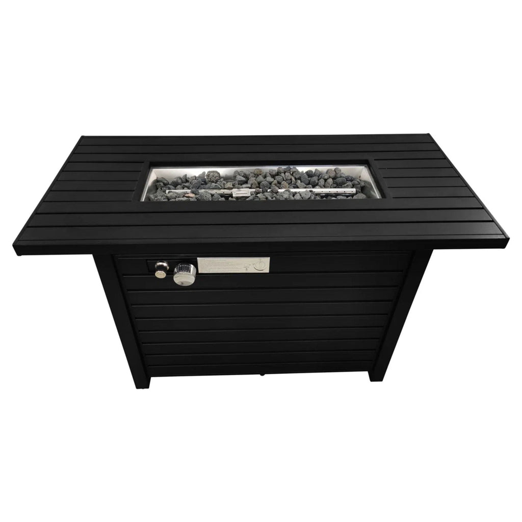 Outdoor Fire Pit Table With Lid, - Black by Unique Piece Furniture