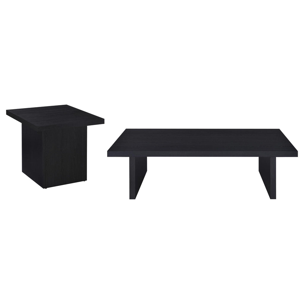 Max 2-piece Rectangular Coffee and End Table Set Black by Unique Piece Furniture