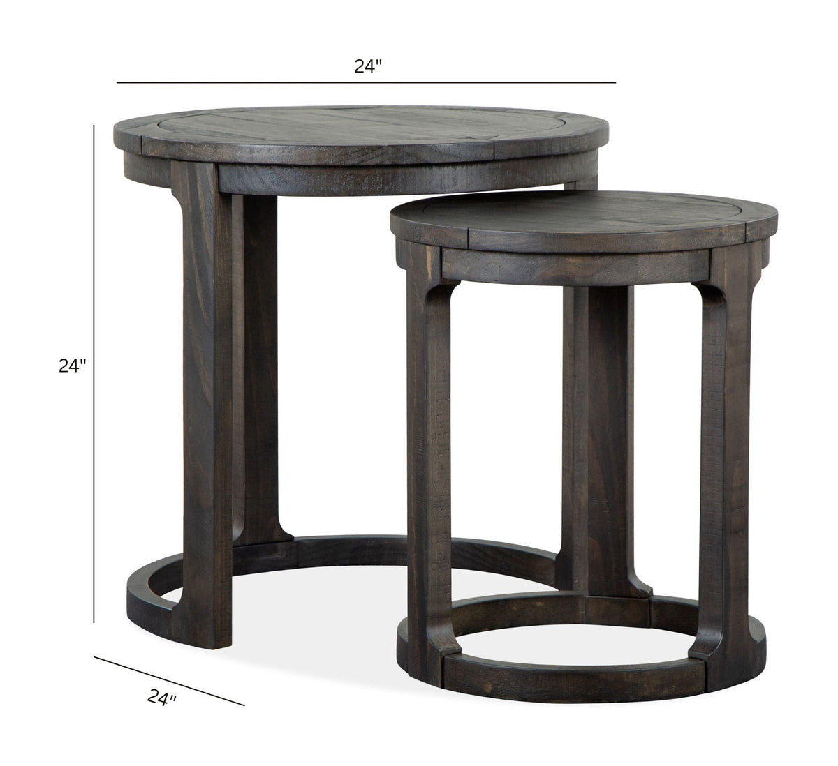 Boswell - Round Nesting End Table - Peppercorn by Unique Piece Furniture
