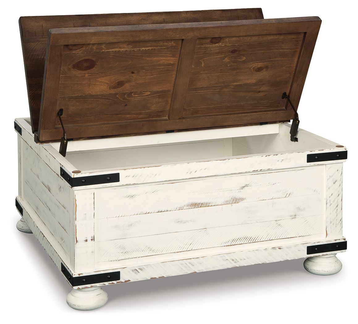 Wystfield - Cocktail Table with Storage - White / Brown by Unique Piece Furniture