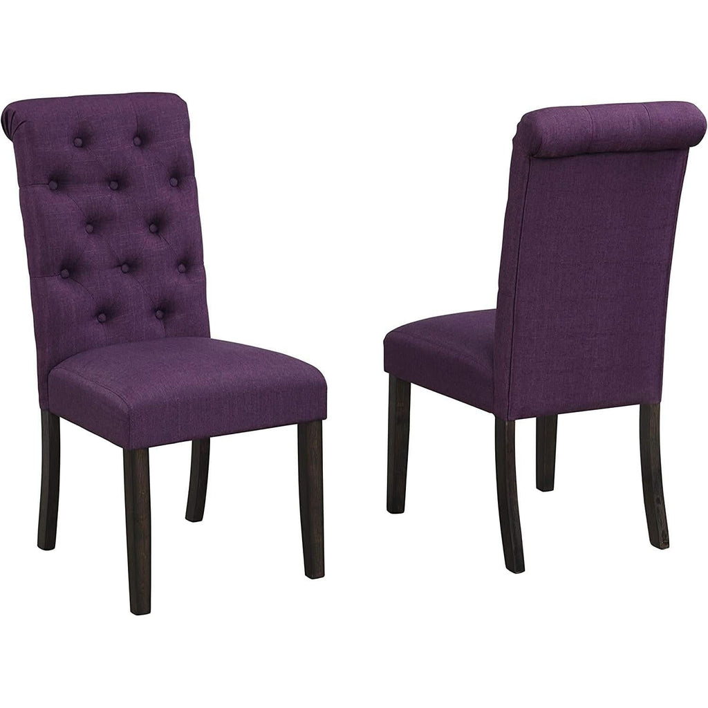 Purple Tufted Dining Chairs Set Of 2 For Dining Room by ShipItFurniture