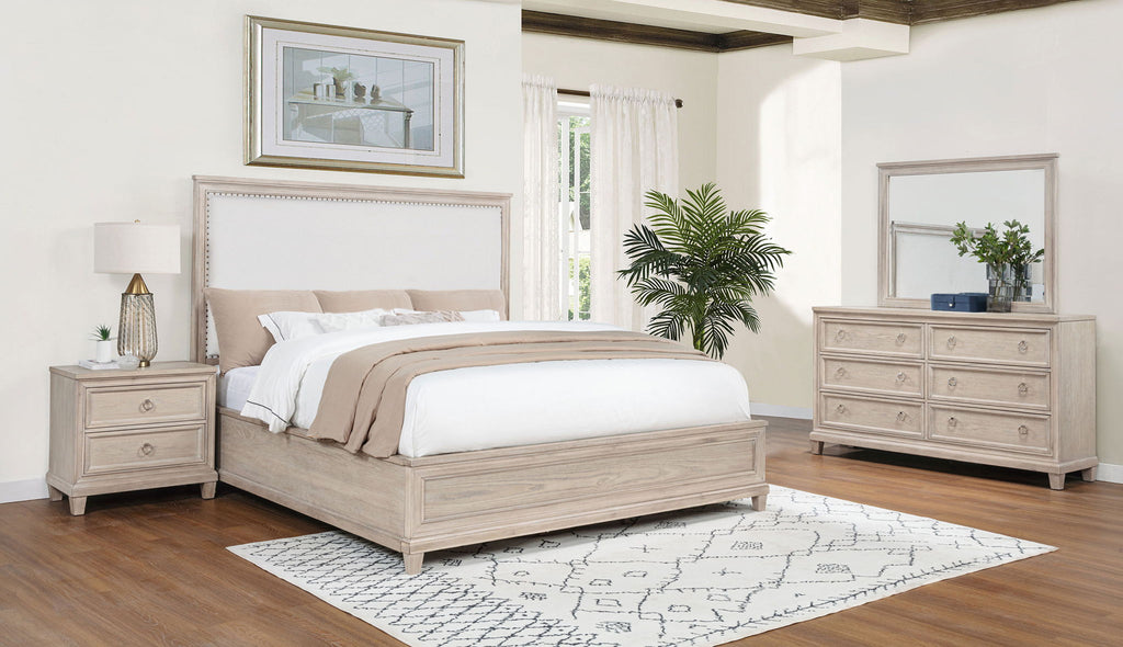 Pembroke 4-piece Eastern King Bedroom Set Washed Oak by Unique Piece Furniture