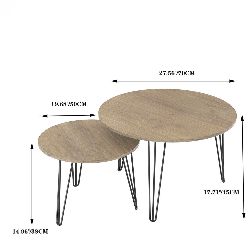 Round Nesting Coffee Table For Living Room (Set of 2) by Unique Piece Furniture