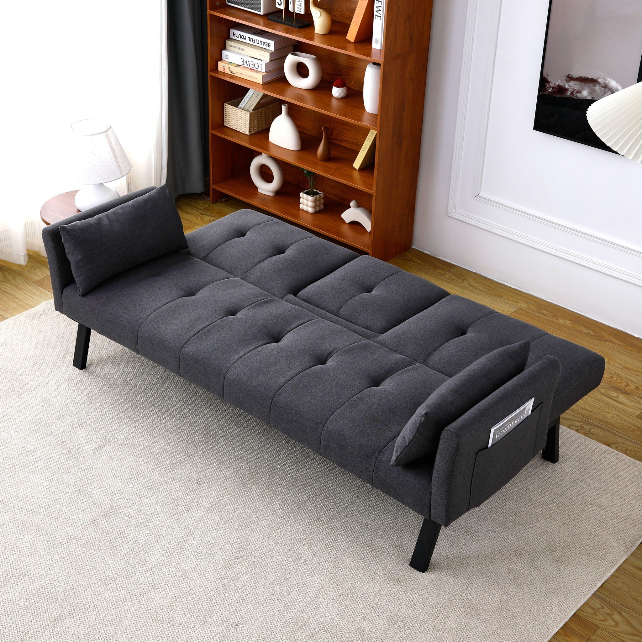 Sofa Bed With Foldable Design And Cup Holder by Unique Piece Furniture