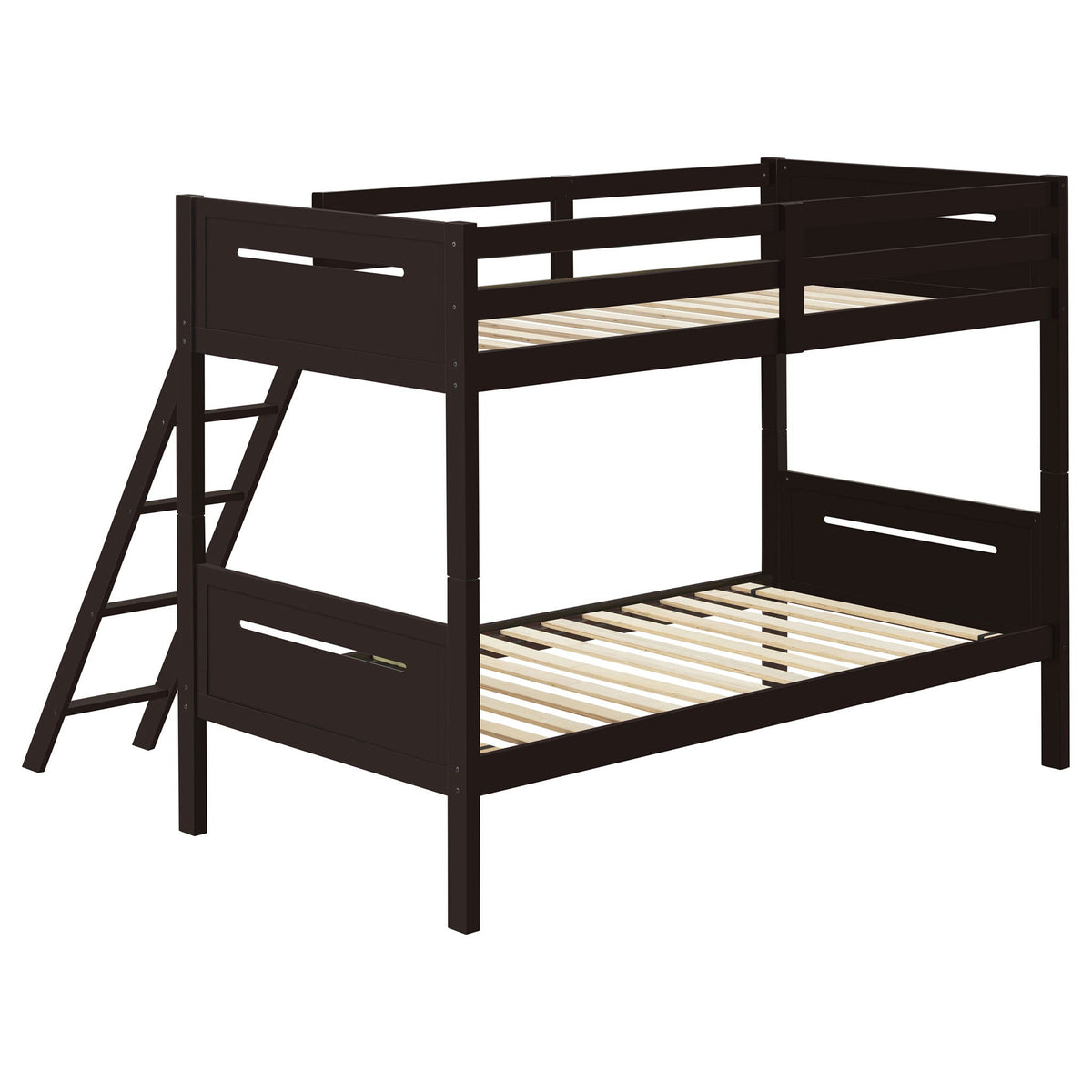 Littleton Wood Twin Over Twin Bunk Bed Espresso by Unique Piece Furniture
