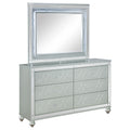 Gunnison 6-drawer Dresser with Mirror Silver Metallic by Unique Piece Furniture