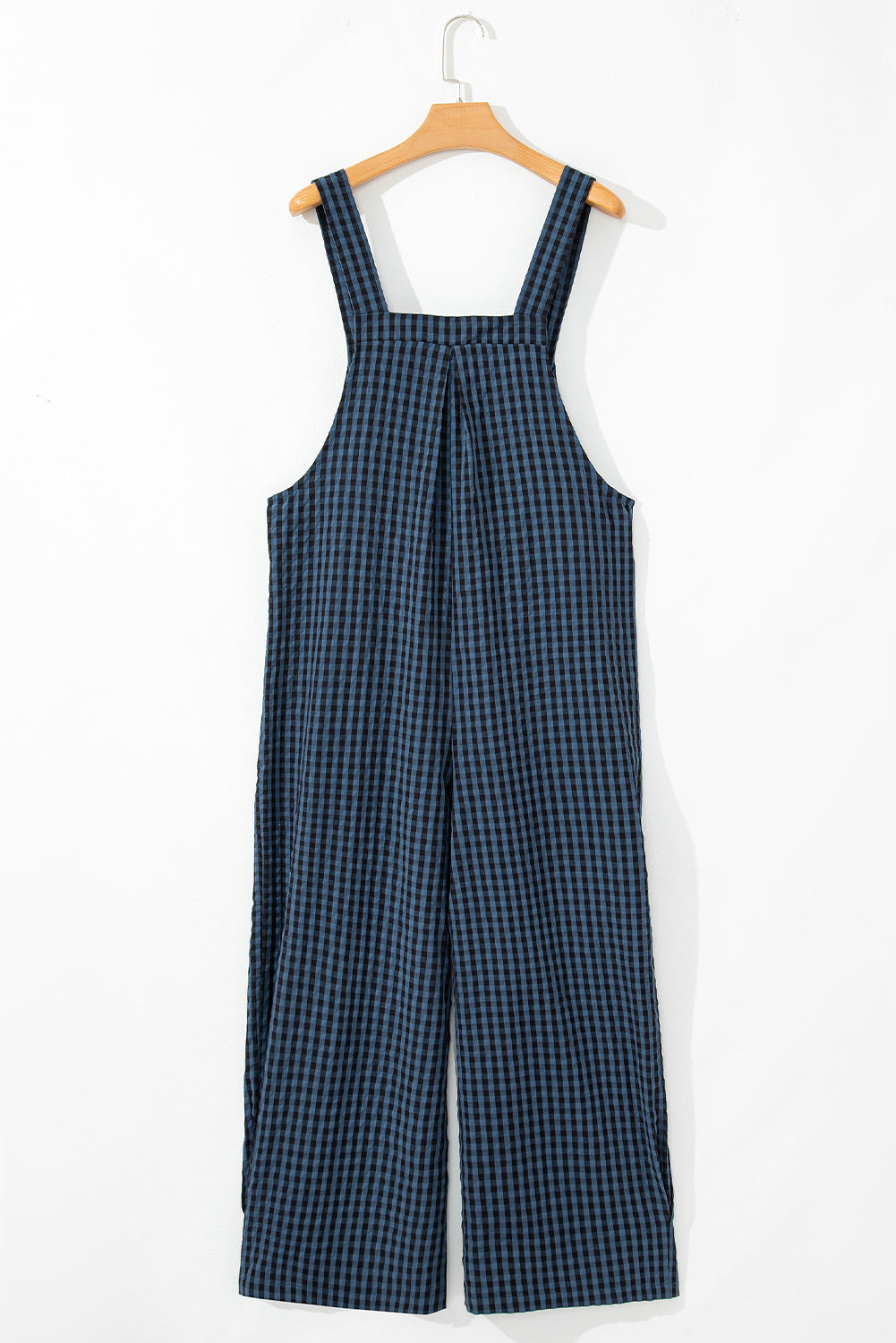 Sail Blue Plaid Print Buttoned Pocketed High Waist Overall by Wild and Free Boutique
