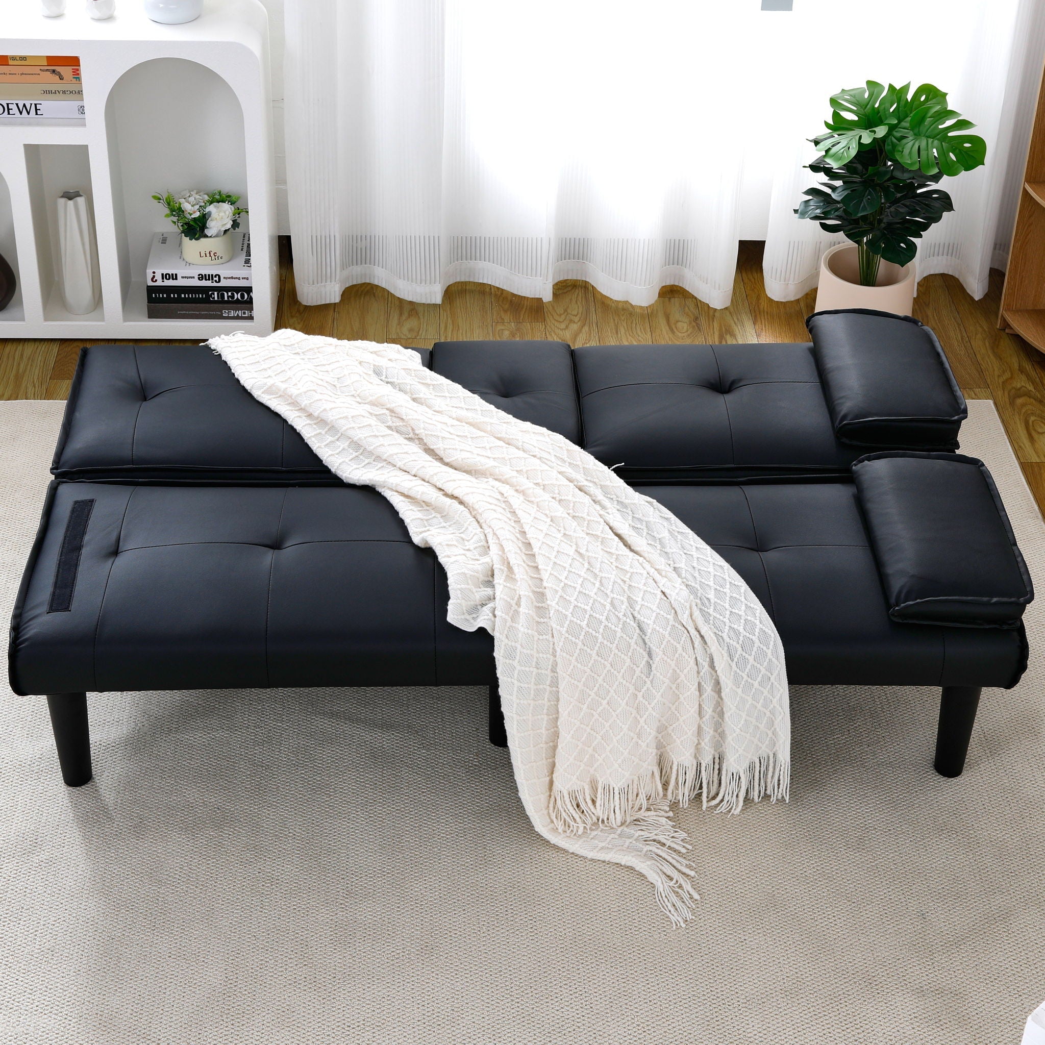 Sofa Bed With Foldable Design And Cup Holder by Unique Piece Furniture