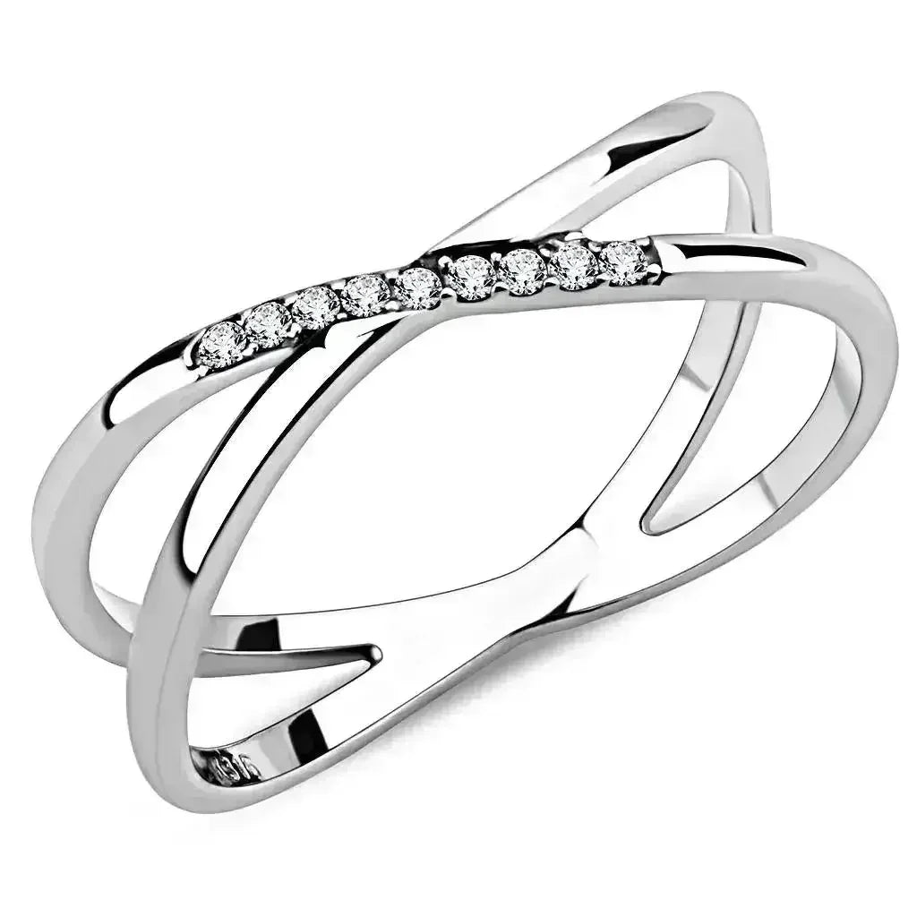 DA158 - High polished (no plating) Stainless Steel Ring with AAA Grade by Femstylo