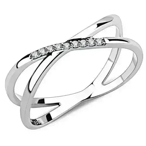 DA158 - High polished (no plating) Stainless Steel Ring with AAA Grade by Femstylo