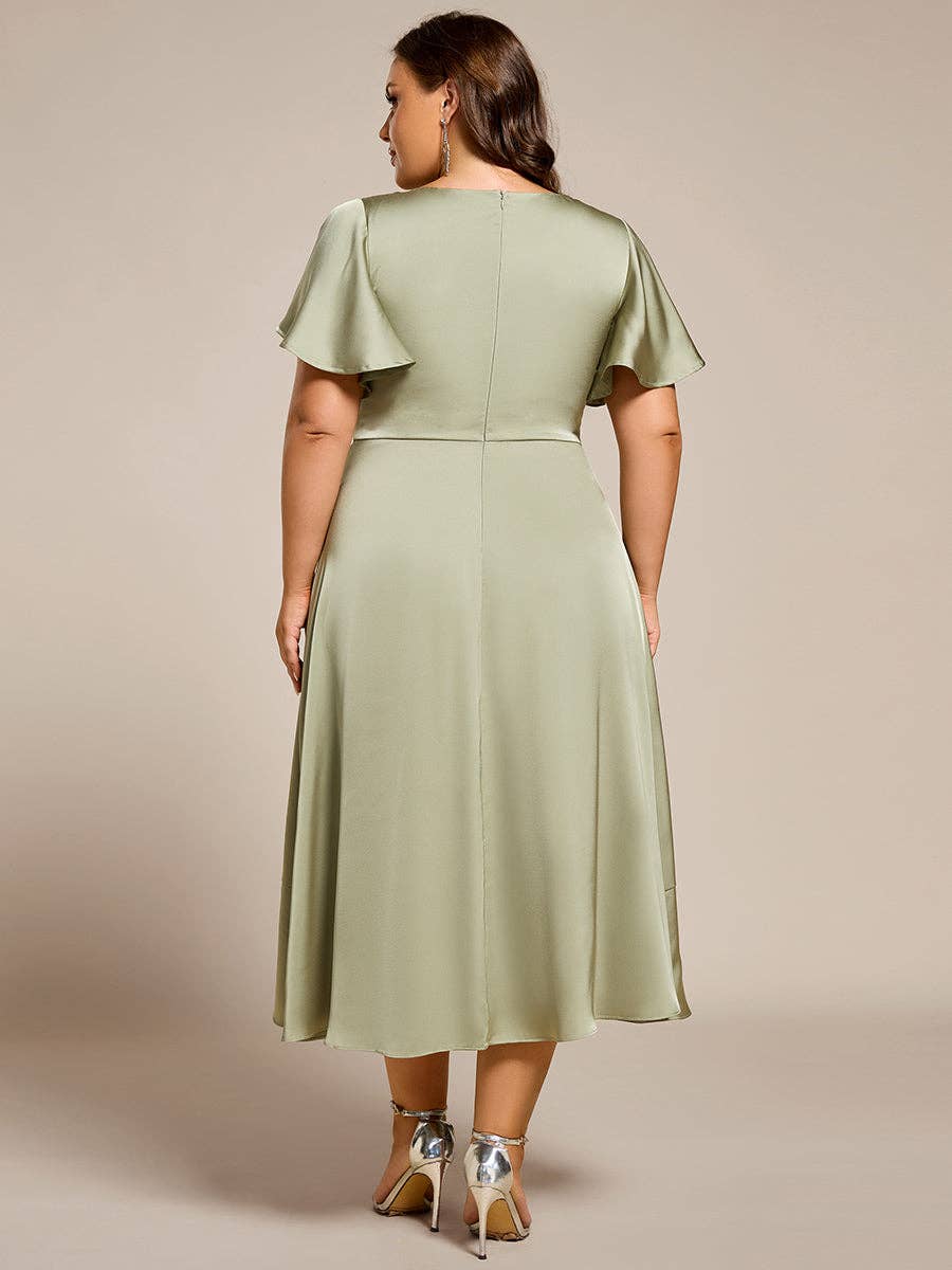 Elegant Satin Midi Dress by SLATE Boutique & Gifts