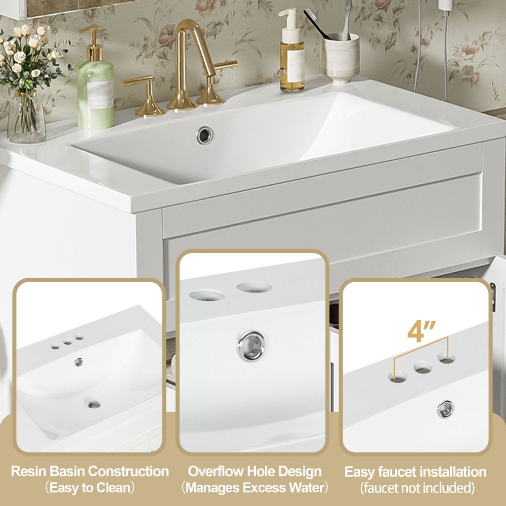 Bathroom Vanity With 2 Doors, 2 Drawers, Adjustable Shelf, Hidden Slides & Soft Close Hinges by Unique Piece Furniture