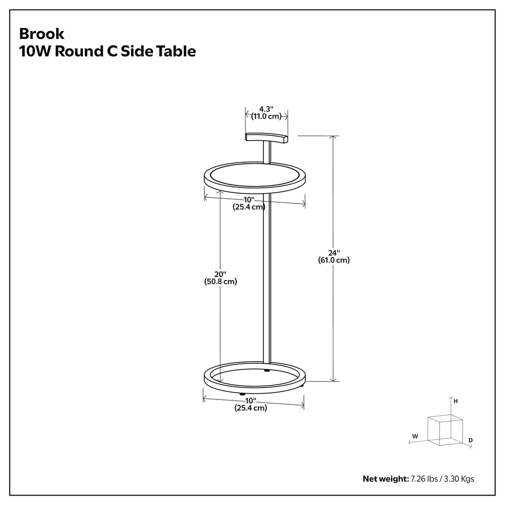 Brook - C Side Table - White / Gold by Unique Piece Furniture