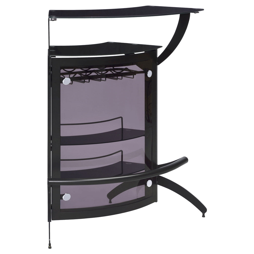Dallas 2-shelf Curved Freestanding Home Bar Cabinet Black by Unique Piece Furniture