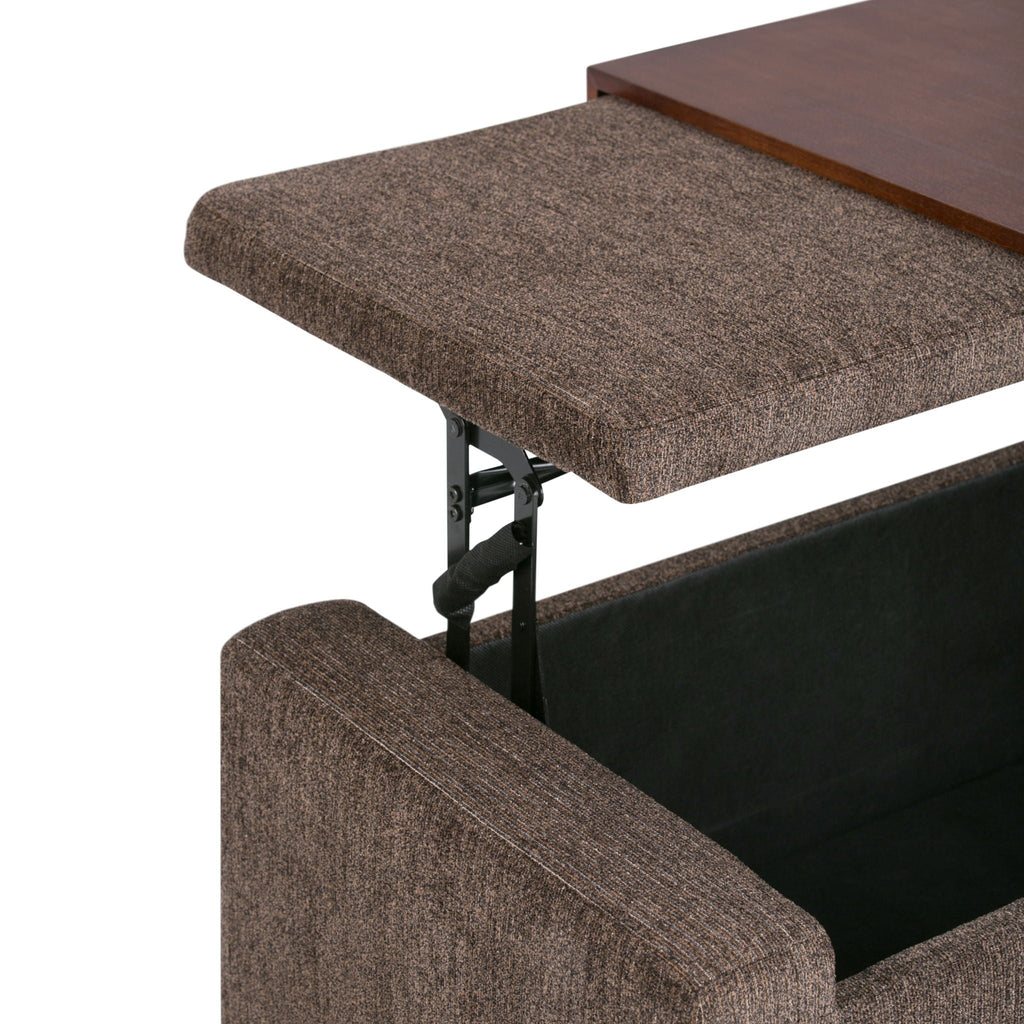 Bretton - Lift Top Storage Ottoman - Deep Umber Brown by Unique Piece Furniture