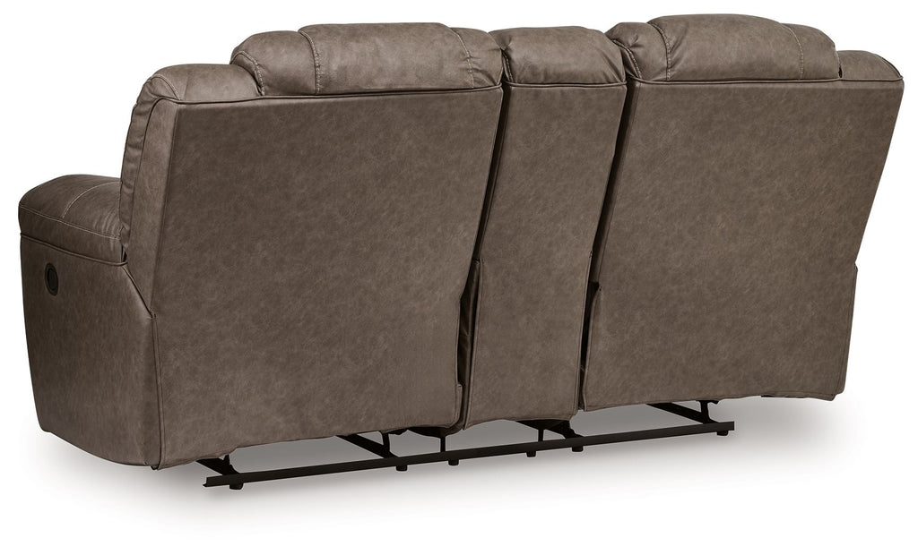 Lowilla - Double Reclining Loveseat With Console - Driftwood by Unique Piece Furniture