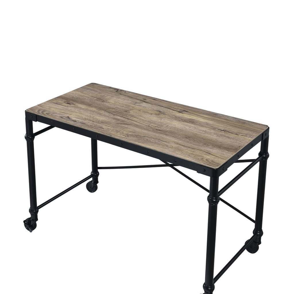 Oklarth - Rustic Writing Desk - Black / Oak by Unique Piece Furniture