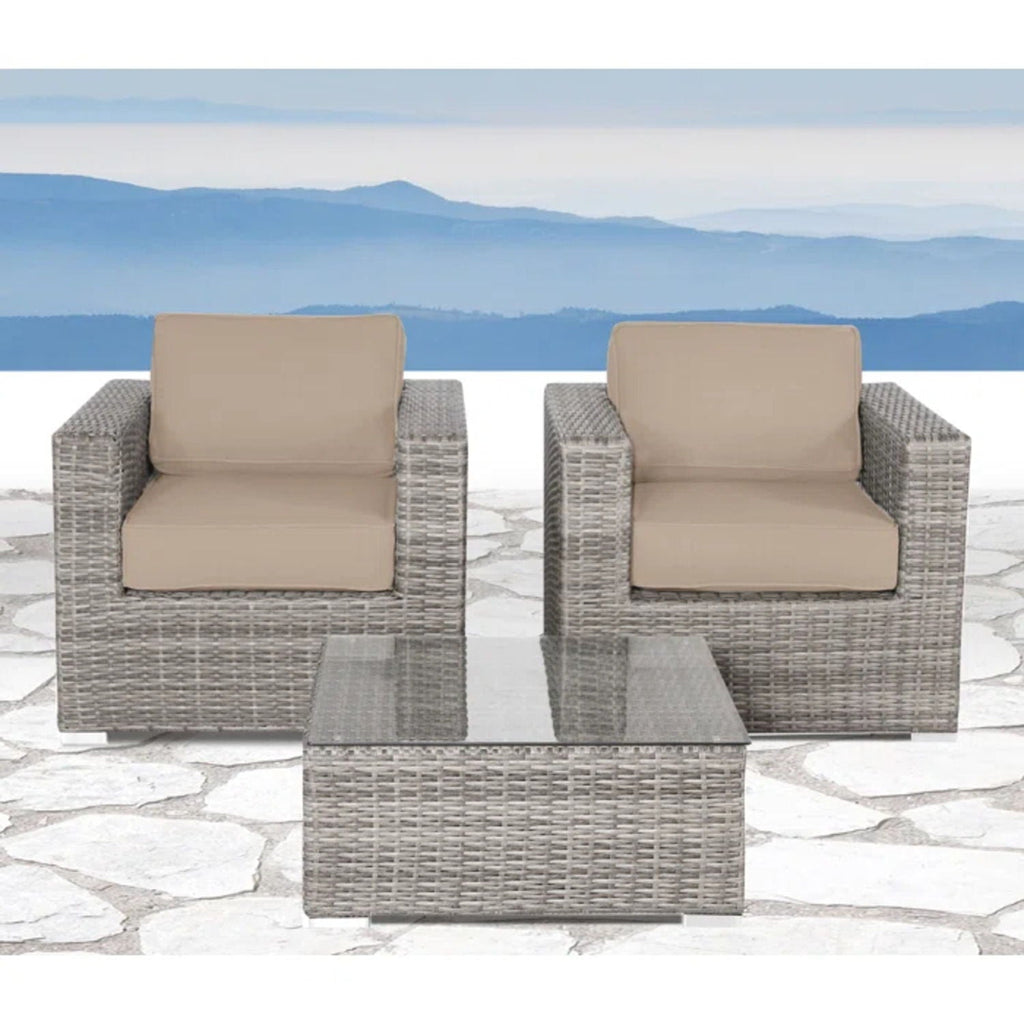Wicker Seating Group Set With Table And Cushions by Unique Piece Furniture