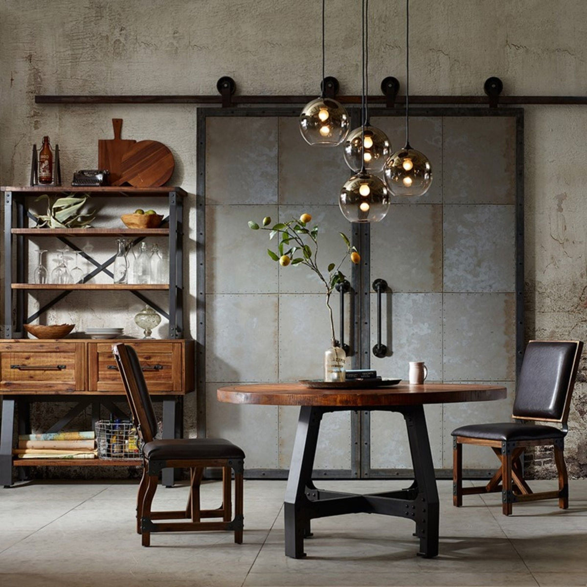 Lancaster - Round Dining / Gathering Table With Adjustable Height - Walnut by Unique Piece Furniture