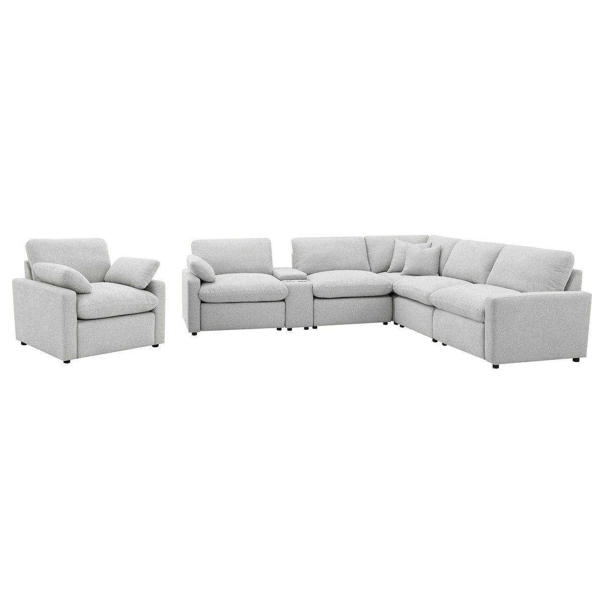 Collins 6-piece Modular Power Reclining Sectional Grey by Unique Piece Furniture