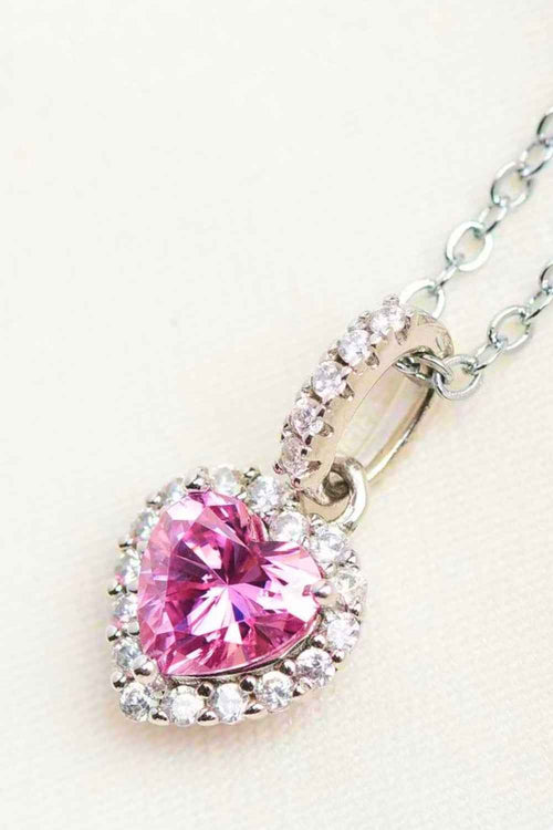 1 Carat Moissanite Heart Pendant Necklace by Wild and Free Boutique
