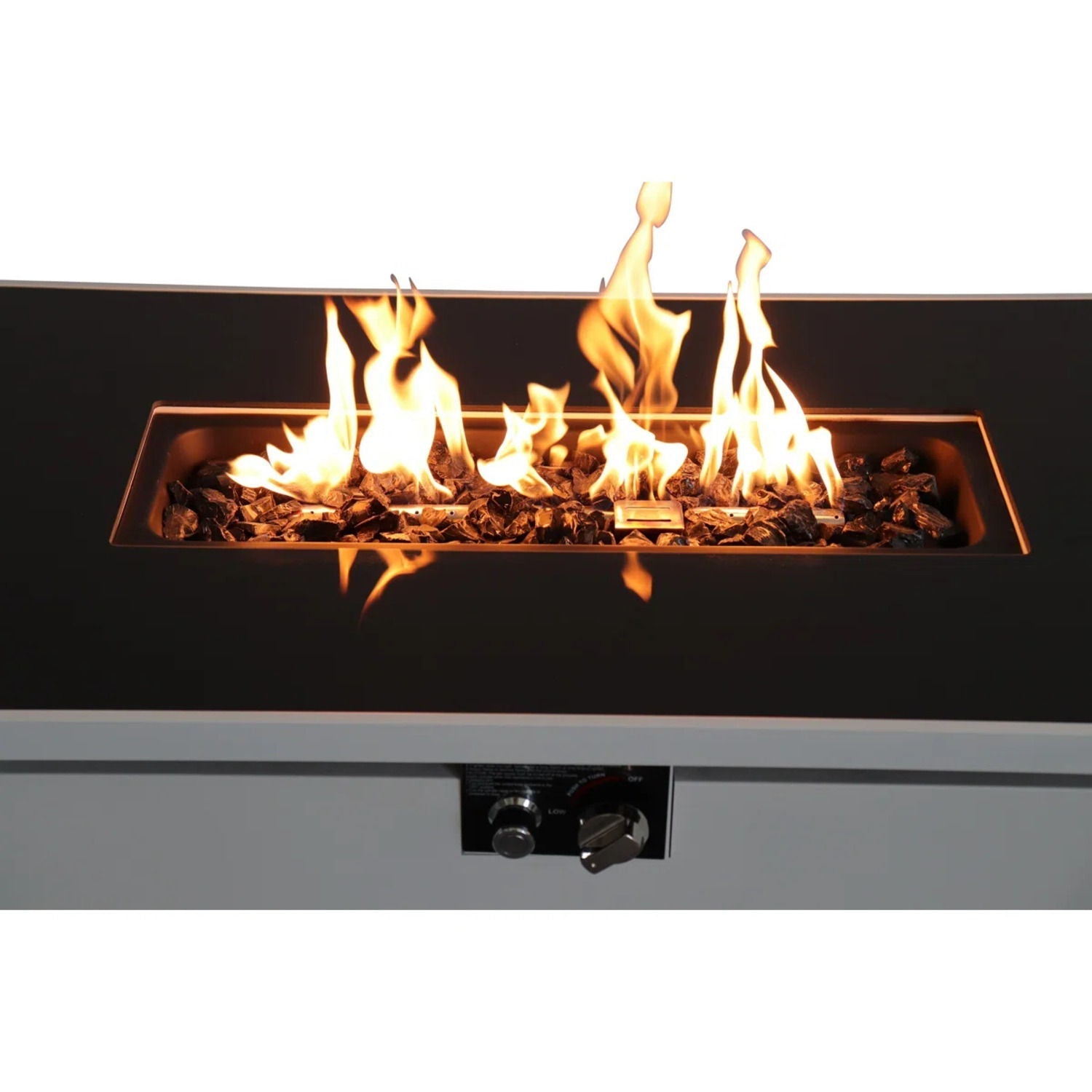 Outdoor 43" Rectangular Fire Pit Table With Adjustable Flame Control - White by Unique Piece Furniture