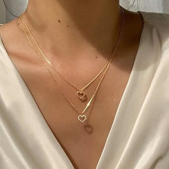 Dainty Diamond Heart Necklace Tiny Love Heart Everyday Necklace by DailySale