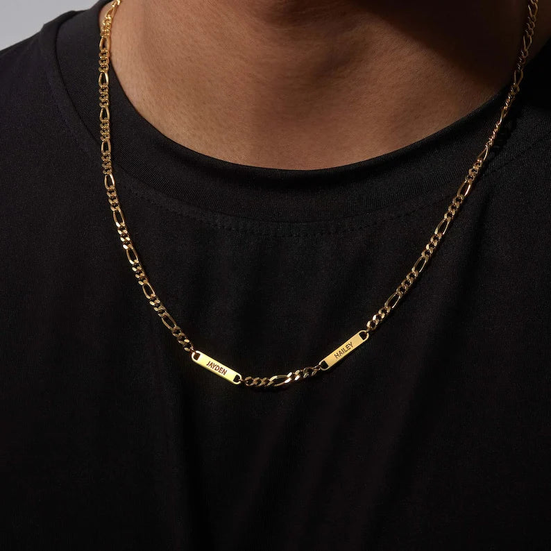 Dad Necklace With Kids Names, Engraved Dad Necklace by Green Millie