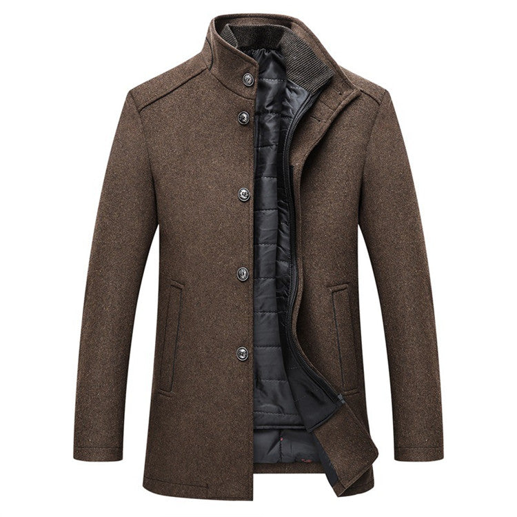 Winter Men Wool Jacket Slim Fit Thick Warm Coat by Teal Simba