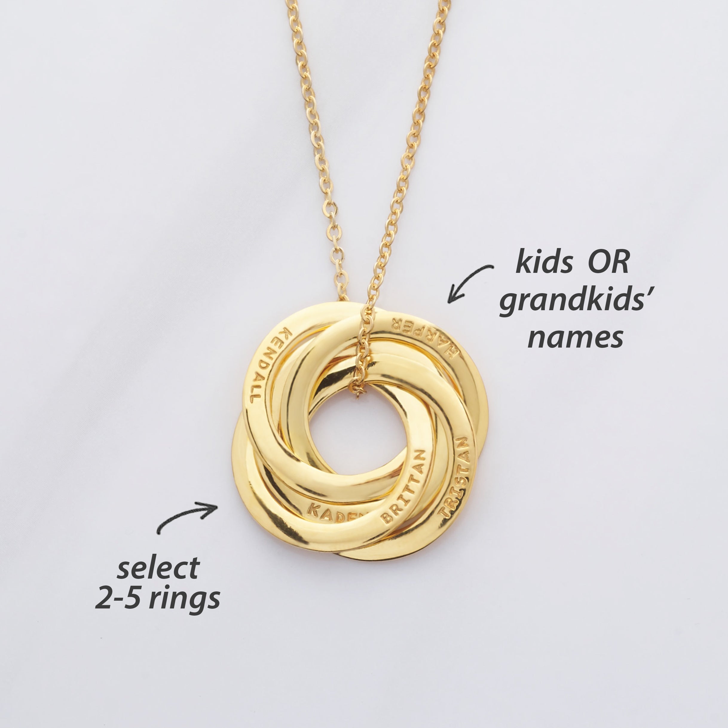 Children Name Necklace, Personalized Grandma Gift, Family Necklace by Green Millie