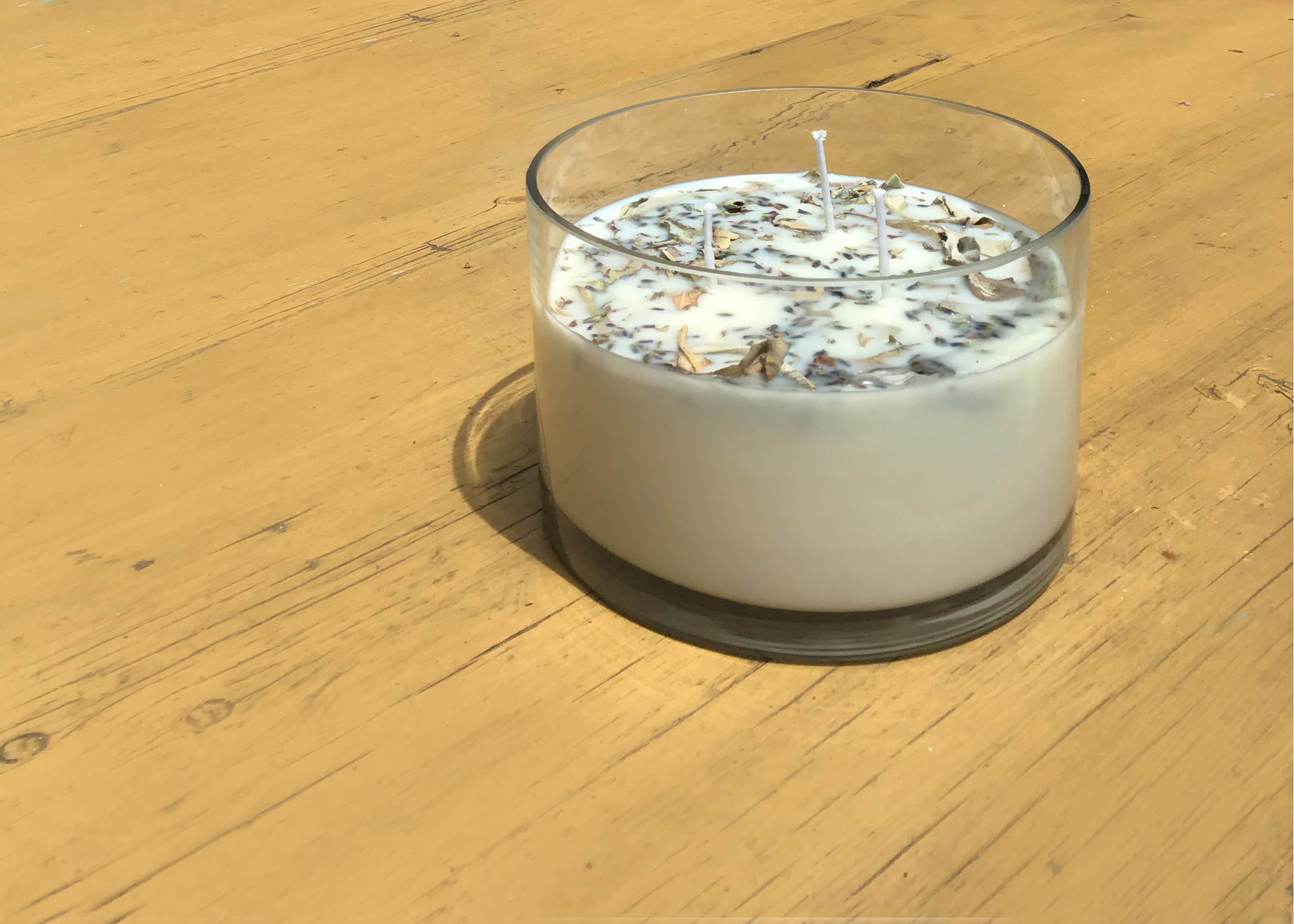 Lavender + White Sage Aromatherapy 3 Wick Large Soy Wax Candle by Indigo Poseidon