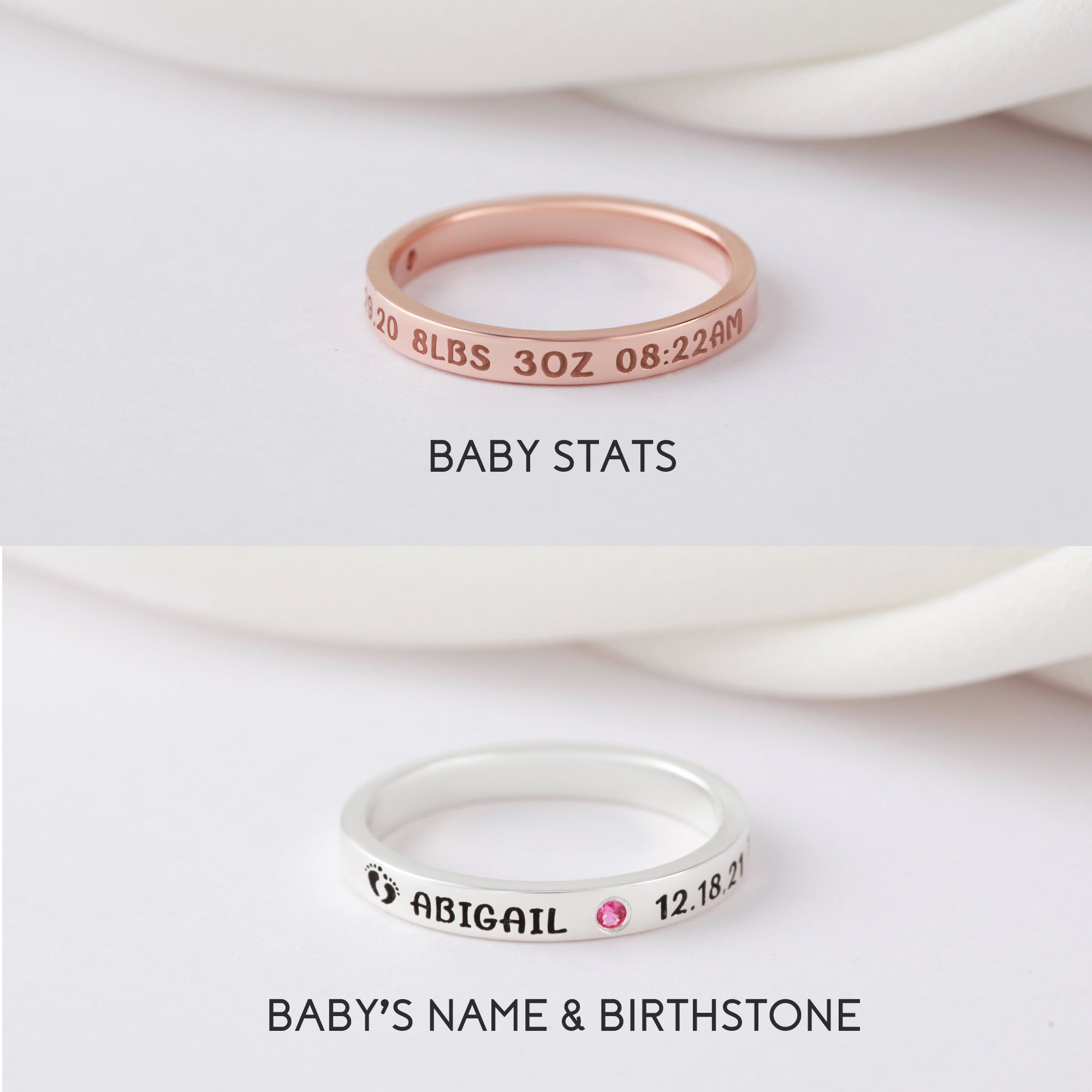 New Mom Ring, First Time Mother Gift, Baby Name Ring by Green Millie