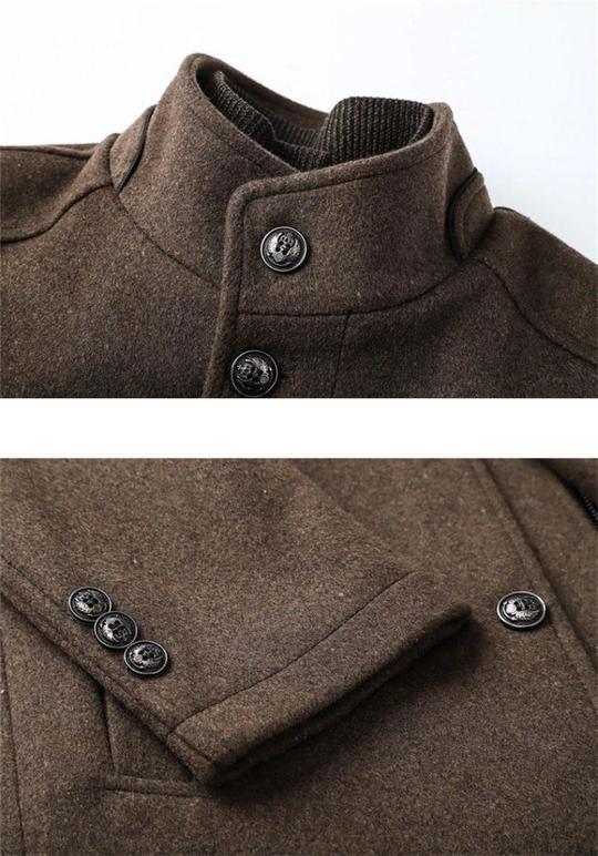 Winter Men Wool Jacket Slim Fit Thick Warm Coat by Teal Simba